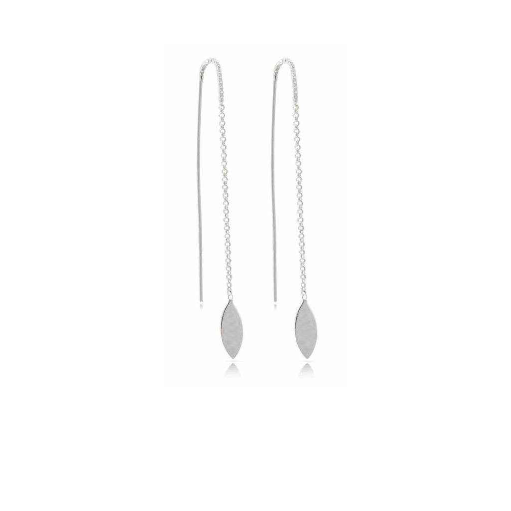 Sterling Silver Tear Drop Thread Earrings