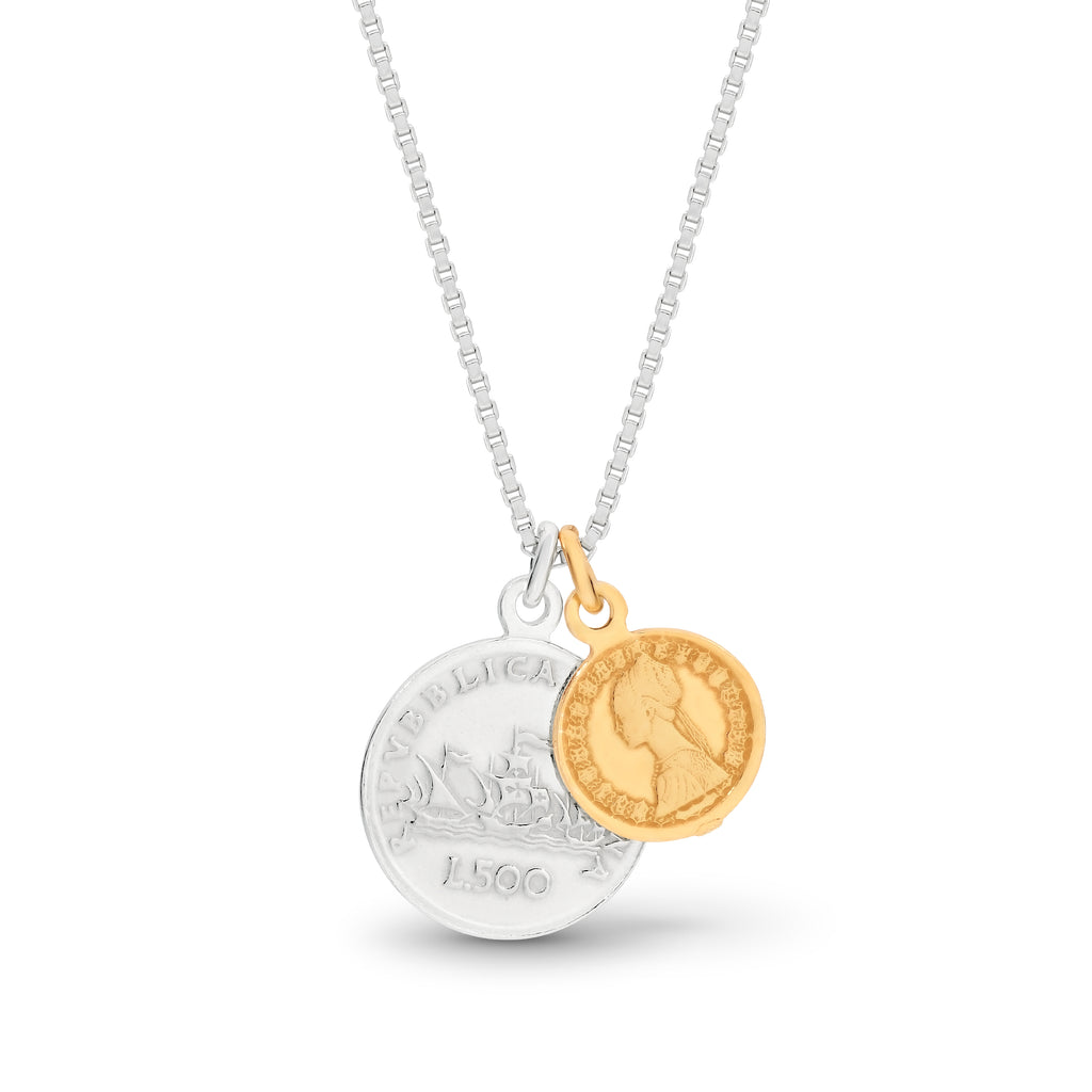 Sterling Silver Coin Pendant & Chain
