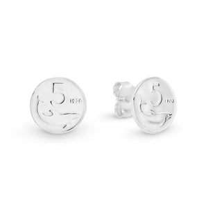 Sterling Silver Coin Stud Earrings