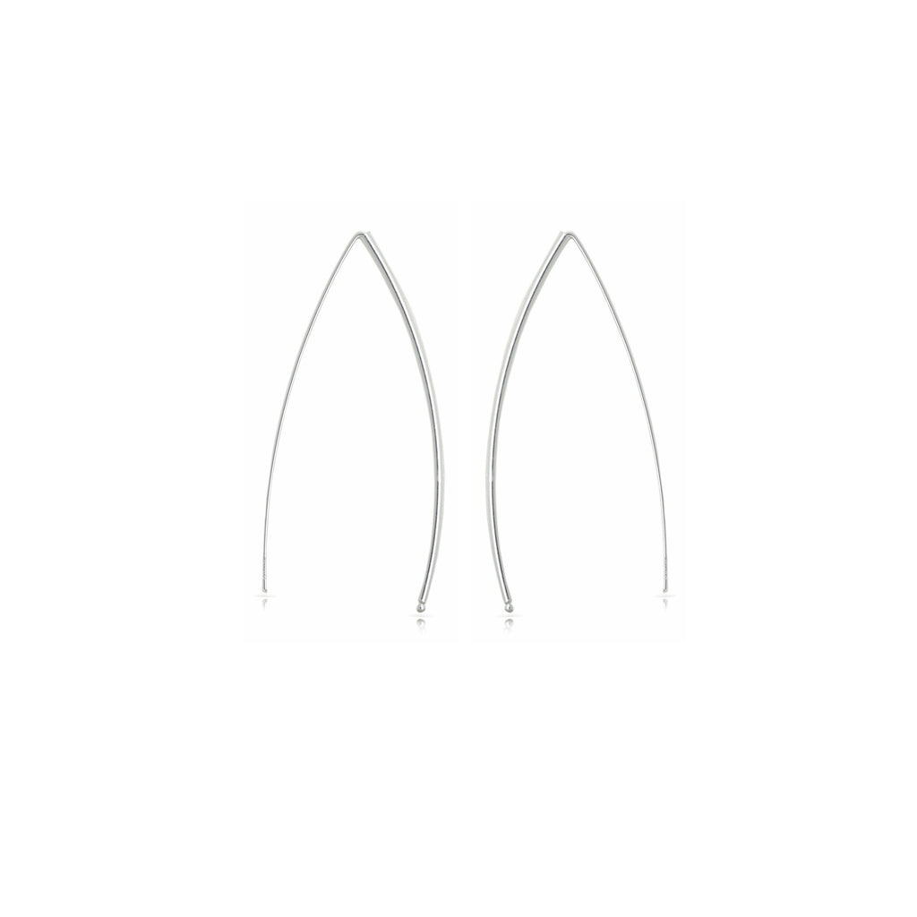 Sterling Silver Curved Thread Earrings