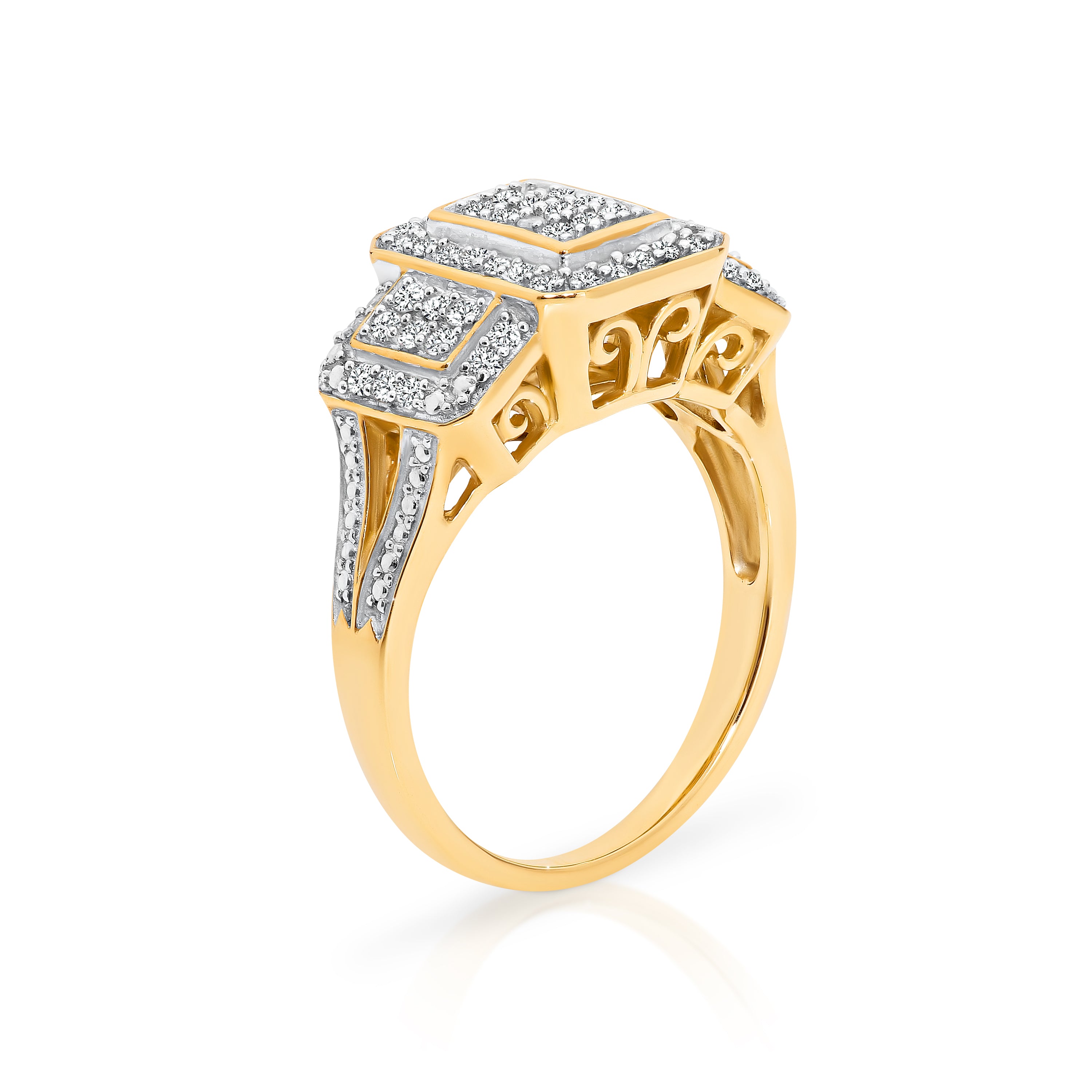 9ct Yellow Gold Diamond Dress Ring 1/2ct TW