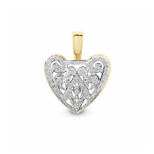 9ct Gold Diamond Heart Enhancer Pendant .25ct TW
