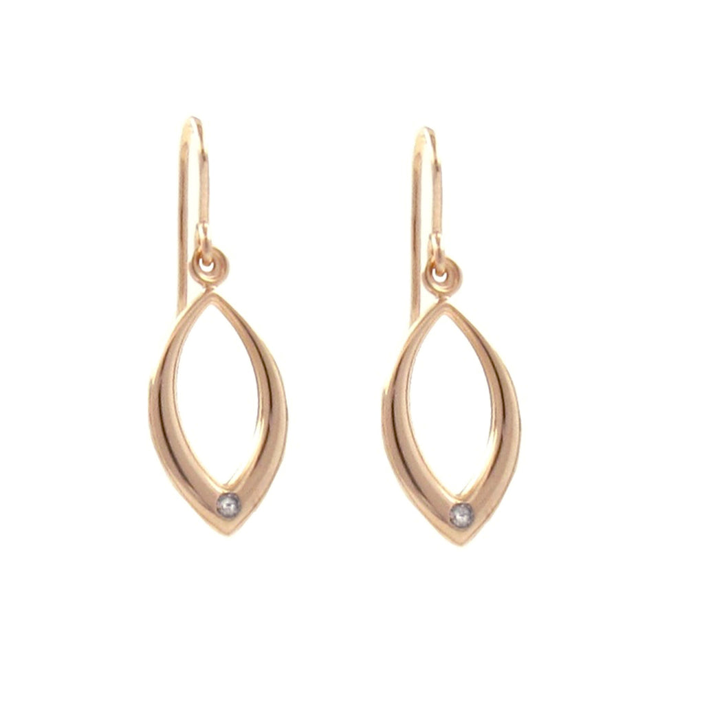 9ct Rose Gold Cubic Zirconia Drop Earrings