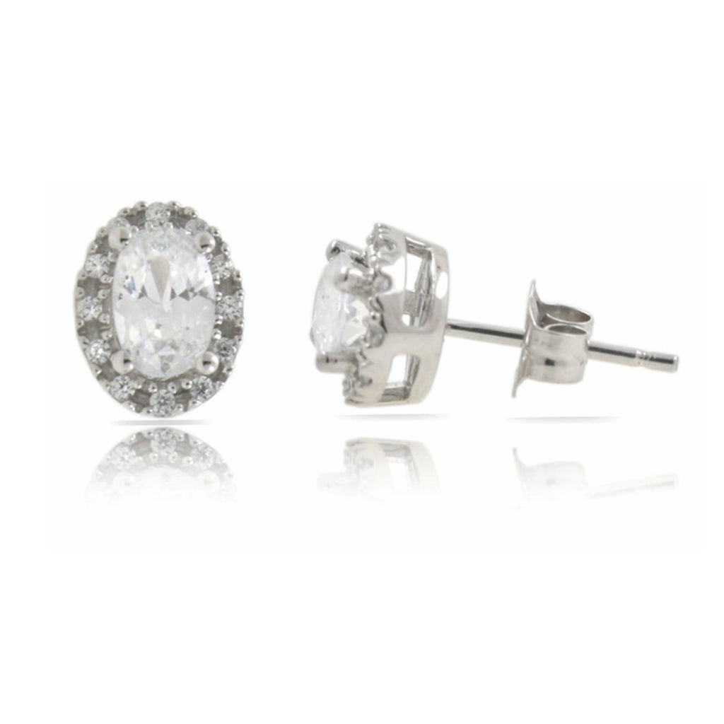 9ct White Gold Earrings with Cubic Zirconia