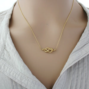 9ct Yellow Gold Petite Love Knot Necklace