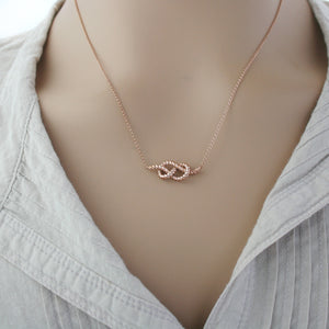 9ct Rose Gold Knot Necklace