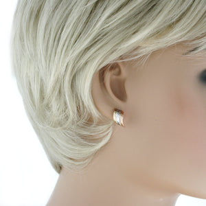 9ct Gold 3 Toned Stud Earring