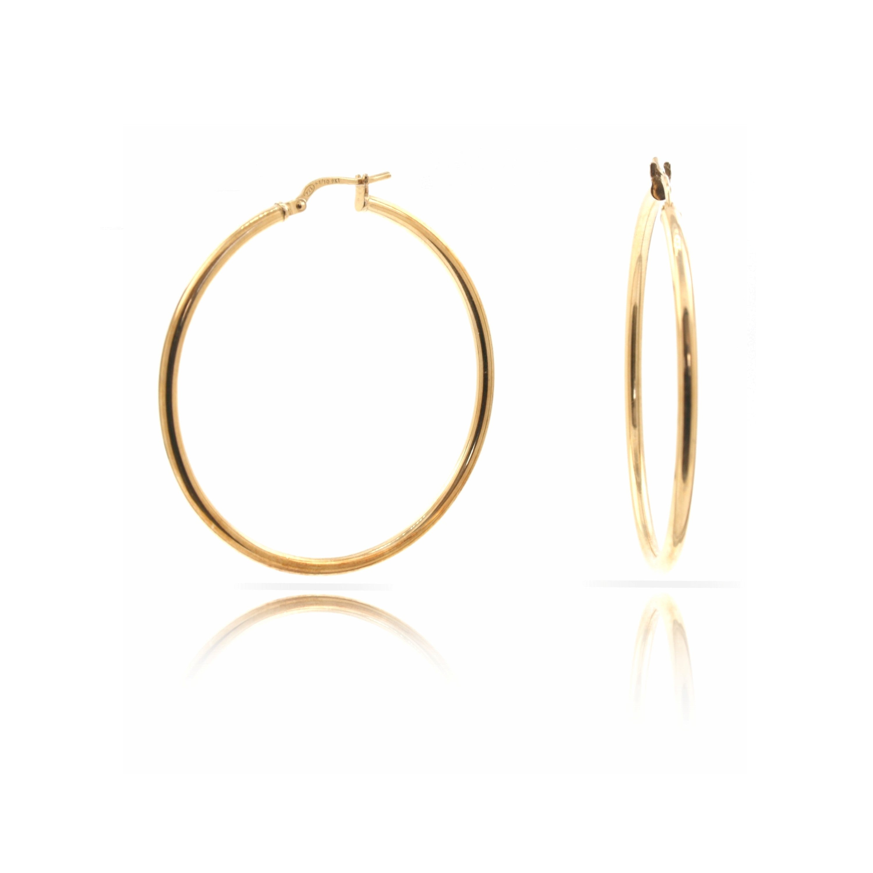 9ct Gold Silver Filled Large Hoop Earring