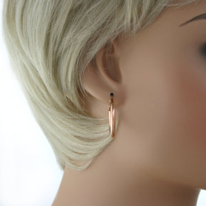 9ct Rose Gold Silver Filled Round Hoop Earrings
