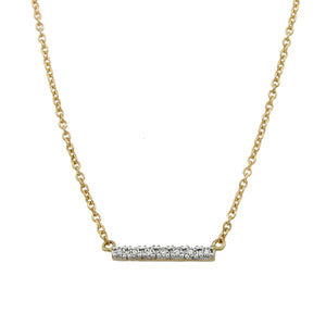 9ct Gold Diamond Petite Bar Necklace
