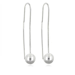 Sterling Silver Ball Thread Earrings