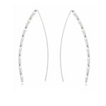 Sterling Silver Curved Pattern Thread Earrings