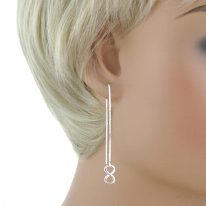 Sterling Silver Infinity Thread Earrings
