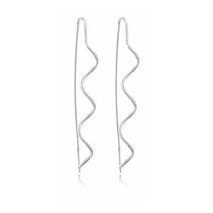 Sterling Silver Spiral Thread Earrings