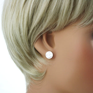 Sterling Silver Coin Stud Earrings