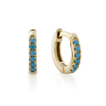 9ct Gold Nano Turquoise Huggie Earrings