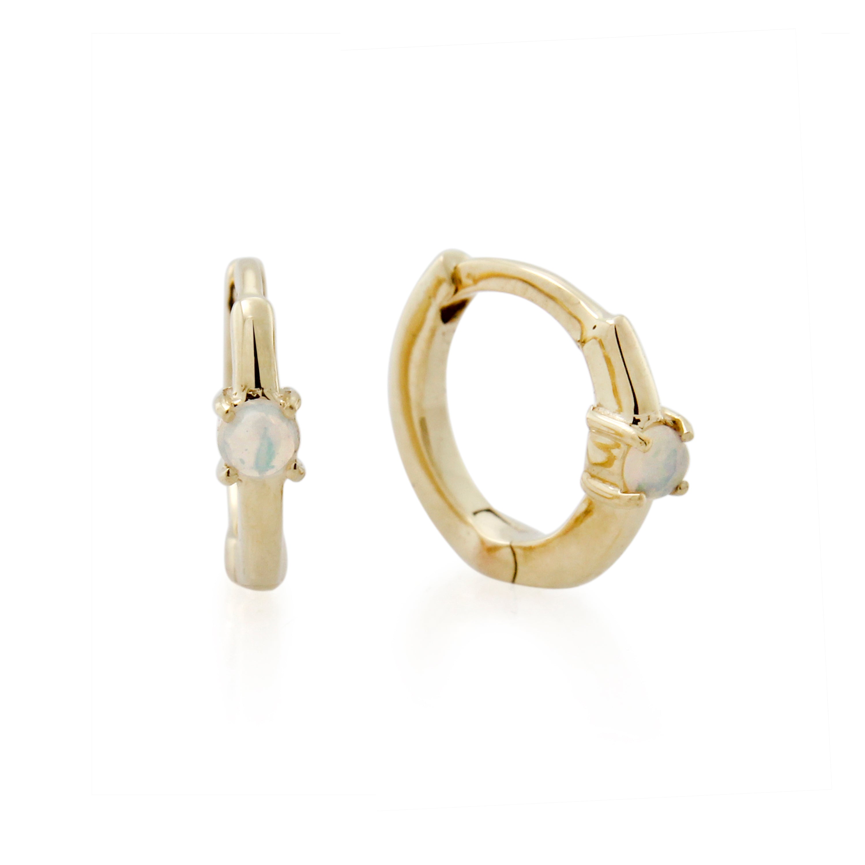 9ct Gold Natural Opal Huggie Earring