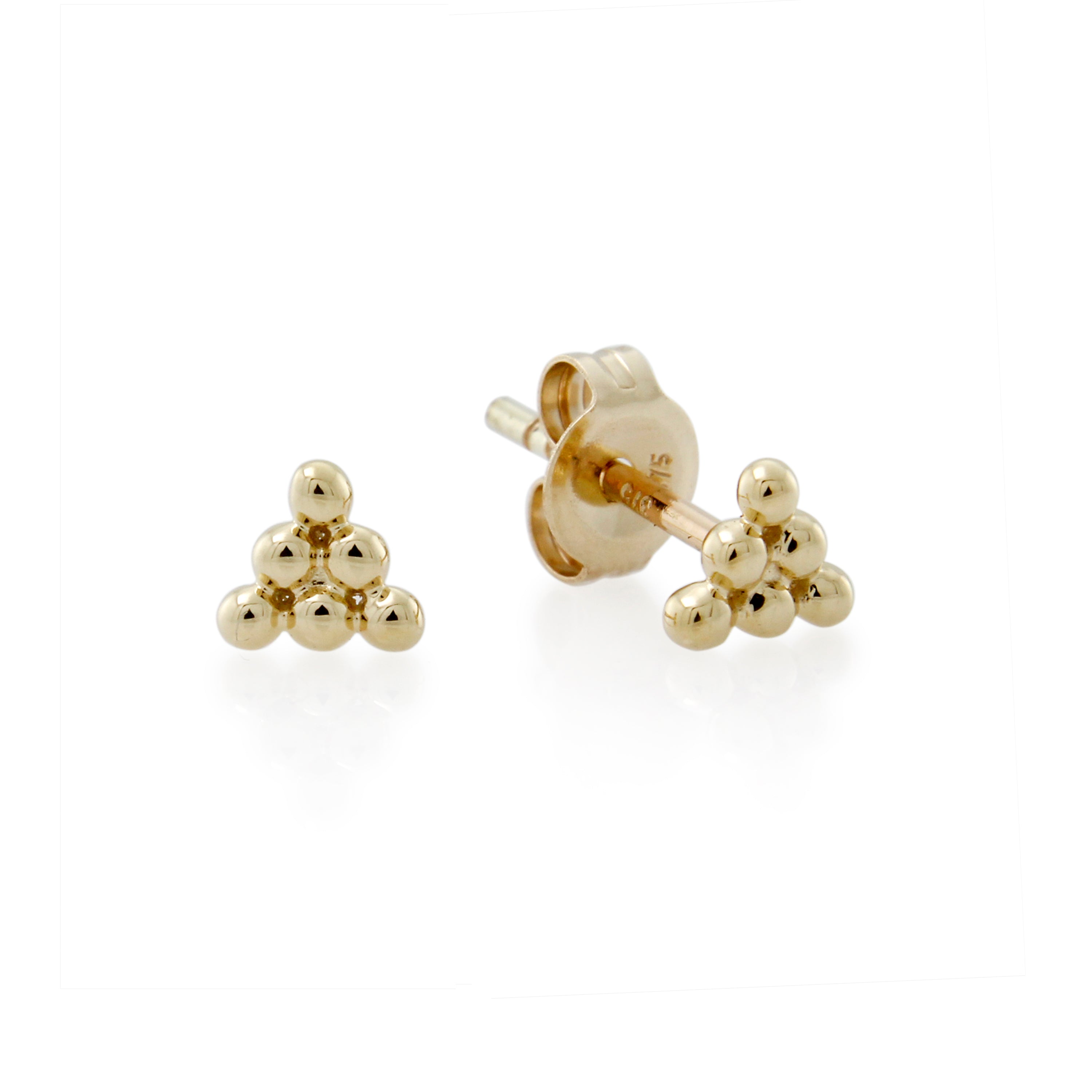 9ct Gold Petite Pyramid Ball Stud Earring