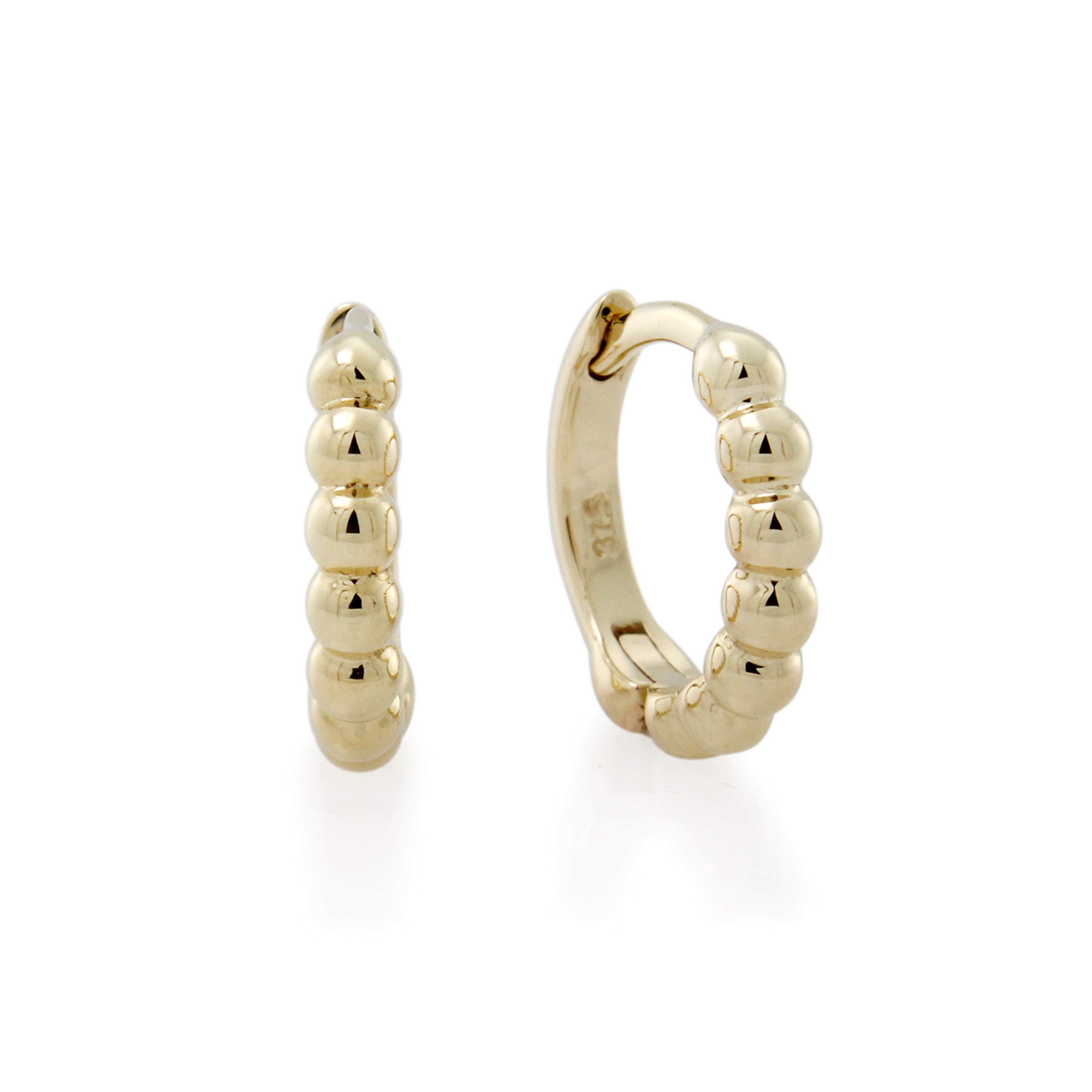 9ct Gold Petite Ball Huggie Earrings