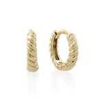 9ct Gold Petite Patterned  Huggie Earrings