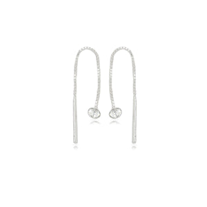 Sterling Silver Austrian Crystal Thread Earrings