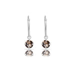 Sterling Silver Silk Austrian Crystal Sleeper Earrings