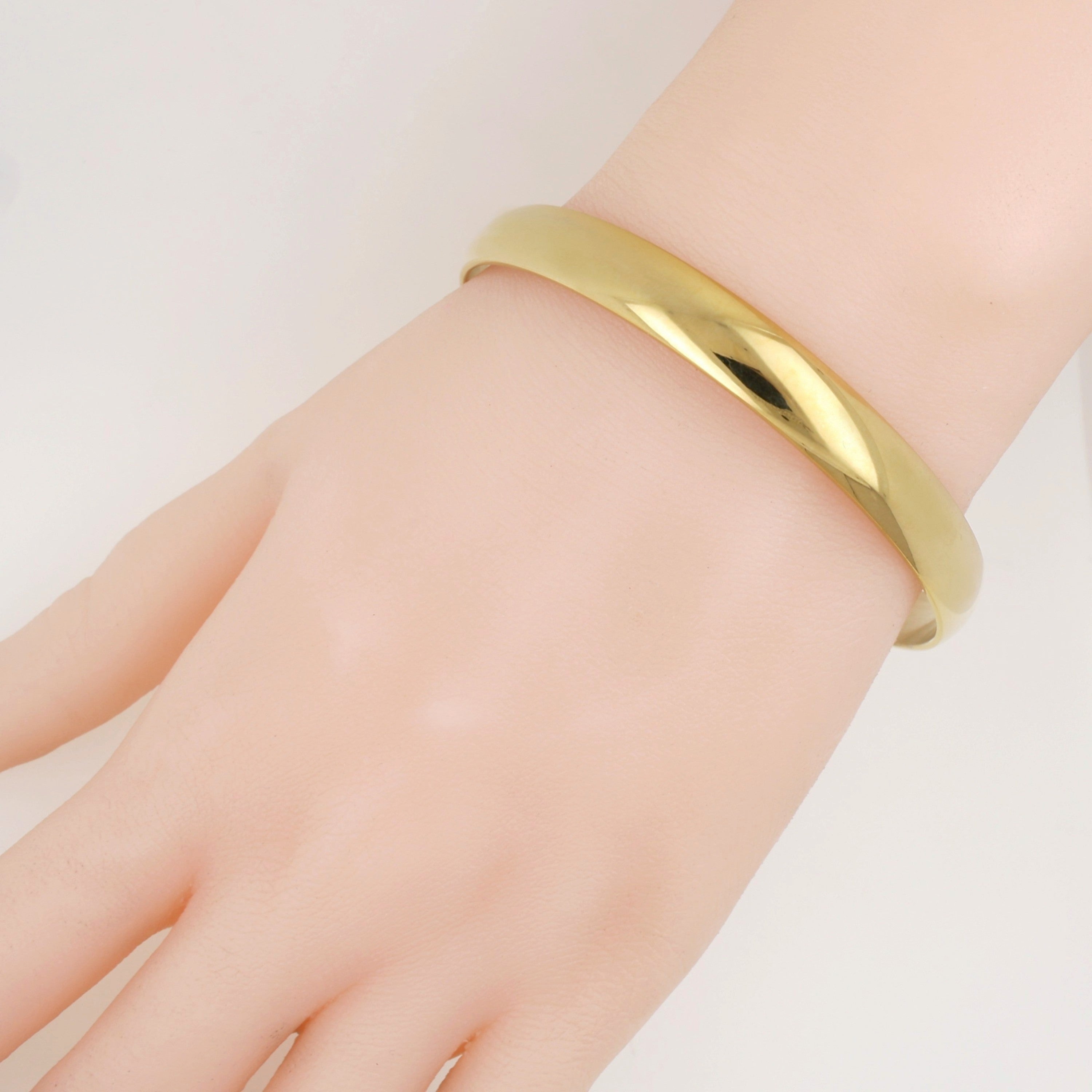 Stainless Steel 8mm Yellow Gold Tone Bangle