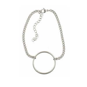 Stainless Steel Silver Toned Circle Bracelet