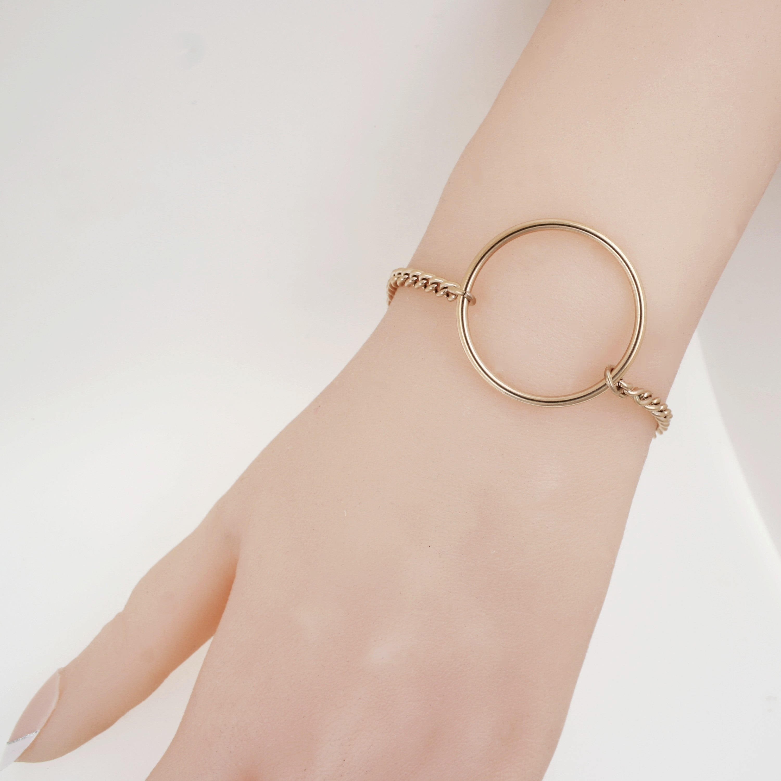 Stainless Steel Rose Gold Circle Bracelet
