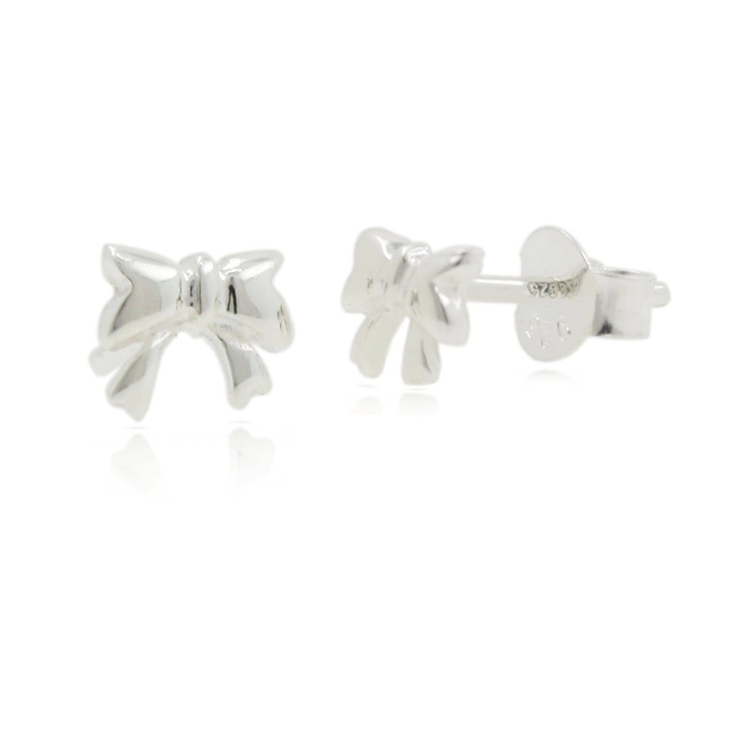 Sterling Silver Children's Petite Bow Stud Earrings