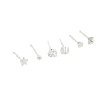Sterling Silver Nose Stud Set of Six B