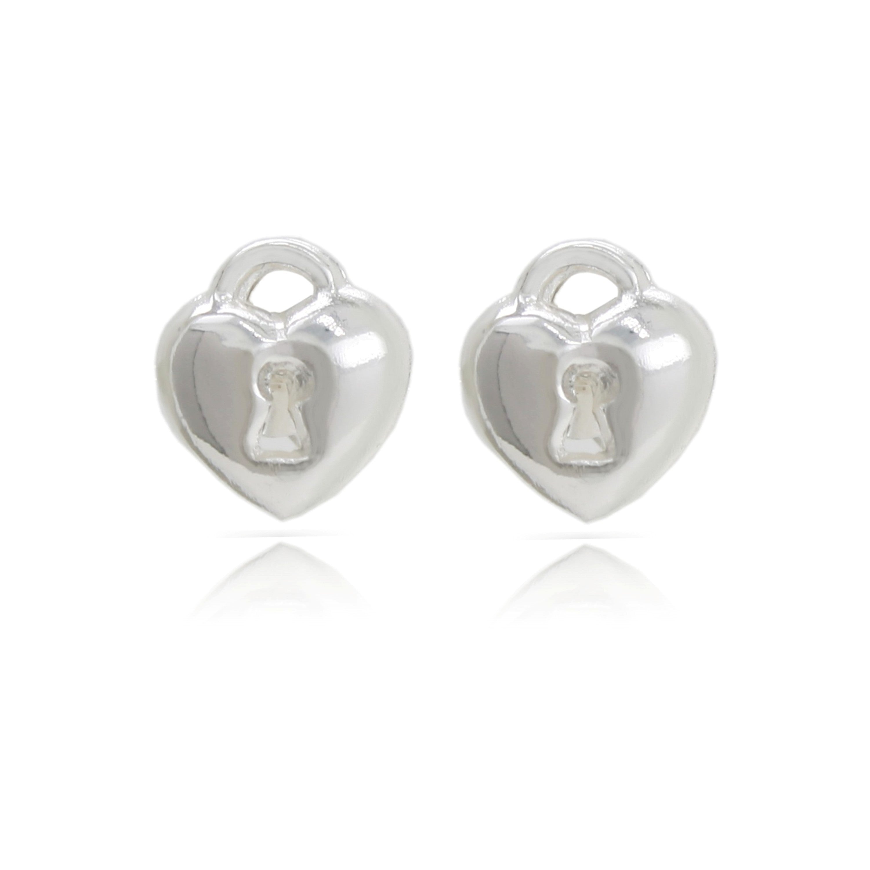 Sterling Silver Petite Padlock Stud Earrings