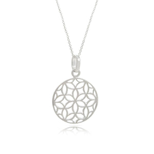 Sterling  Silver Flower Pendant & Chain