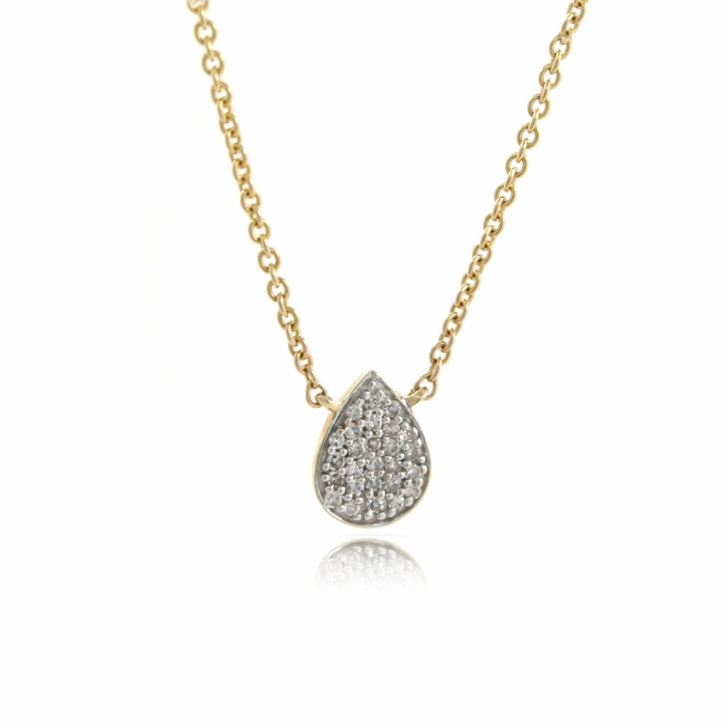 9ct Gold 45cm Pear Shaped Diamond Necklace