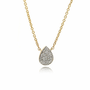9ct Gold 45cm Pear Shaped Diamond Necklace