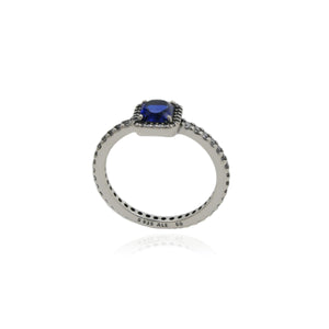 Pandora Sterling Silver Timeless Elegance Ring Blue CZ
