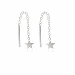 Sterling Silver Star Thread & Stud Earring Set