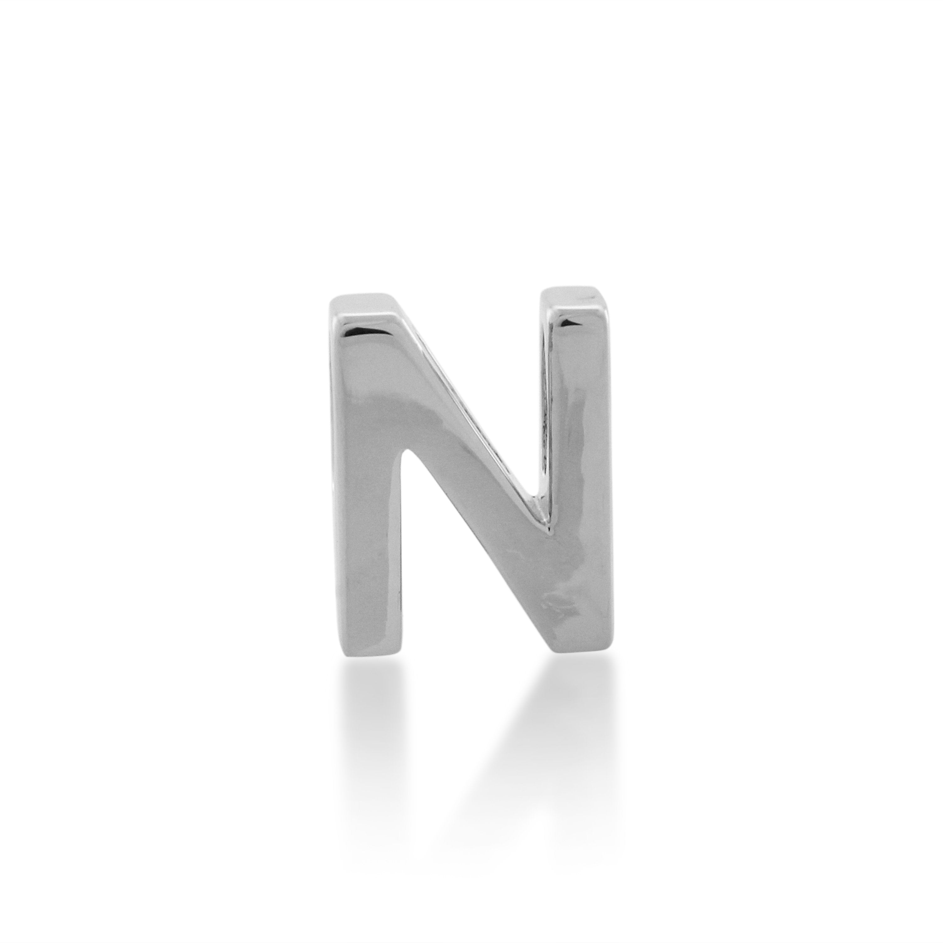 Sterling Silver Petite Block Initial & Chain