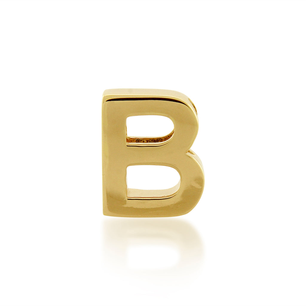 9ct Gold Petite Block Initial B Pendant