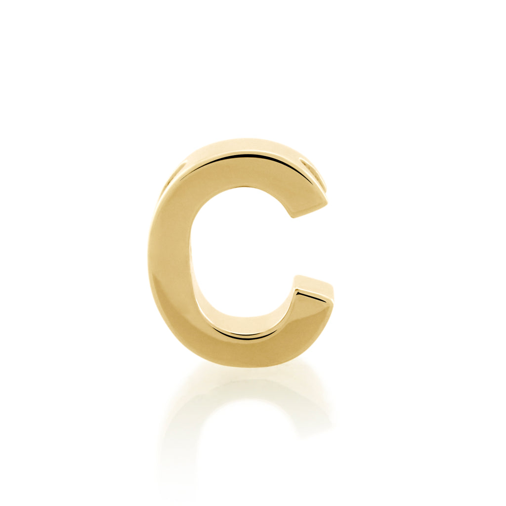 9ct Gold Petite Block Initial C Pendant