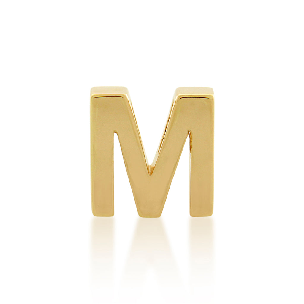 9ct Gold Petite Block Initial M Pendant