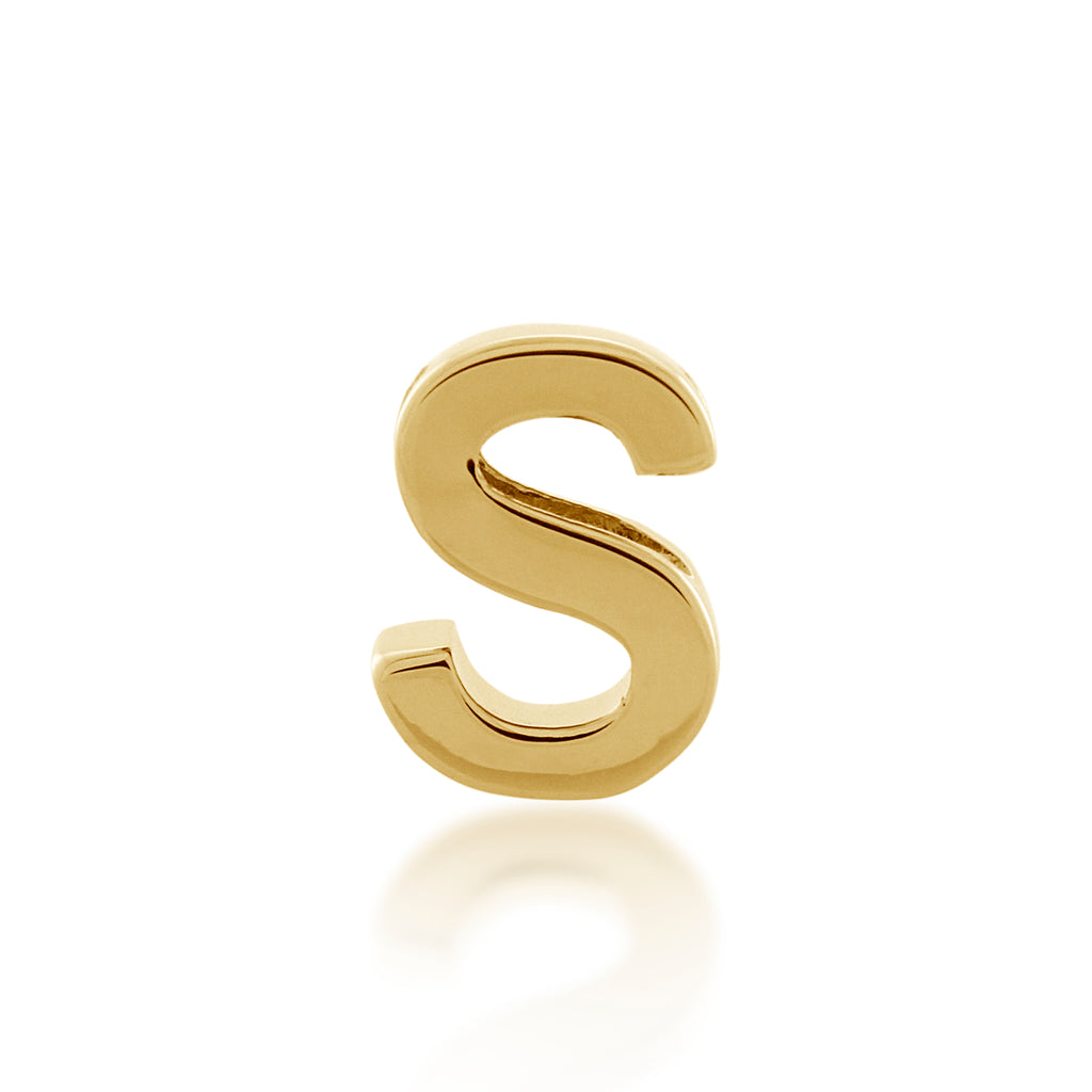 9ct Gold Petite Block Initial S Pendant