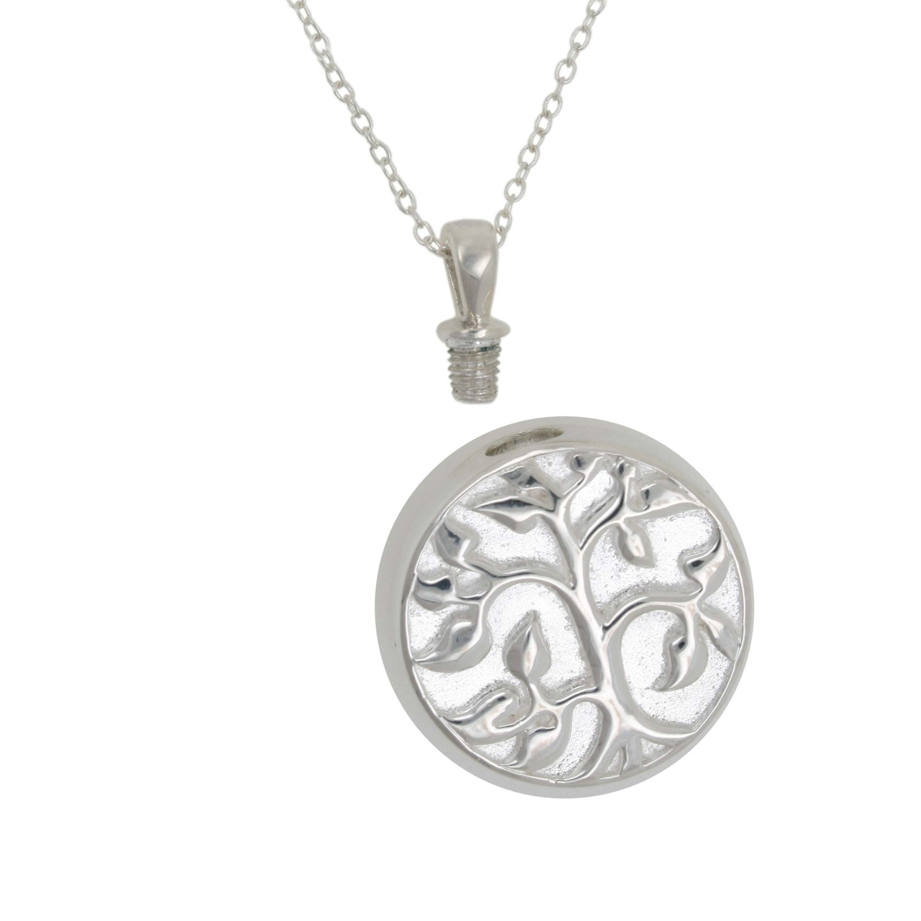 Sterling Silver Family Tree Perfume Bottle or Ashes Pendant