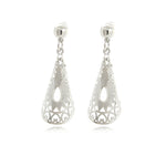 Curled Mantra Silver Tone Brass Fashion Earrings