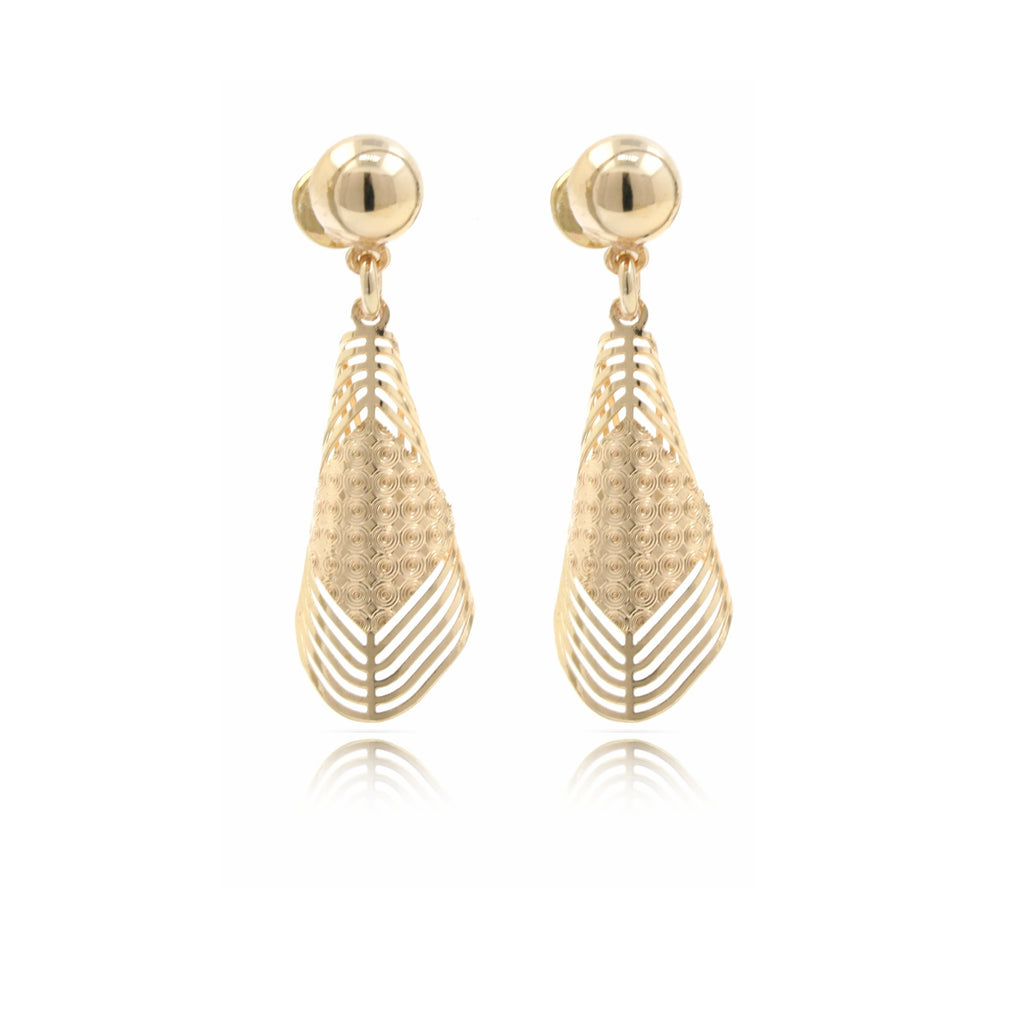 Curled Fancy Gold Tone Brass Fashion Earrings