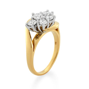 18ct Yellow & White Gold Diamond  Ring 1.00ct TW