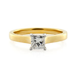 18ct Yellow Gold Diamond Princess Cut Solitaire Ring .40ct