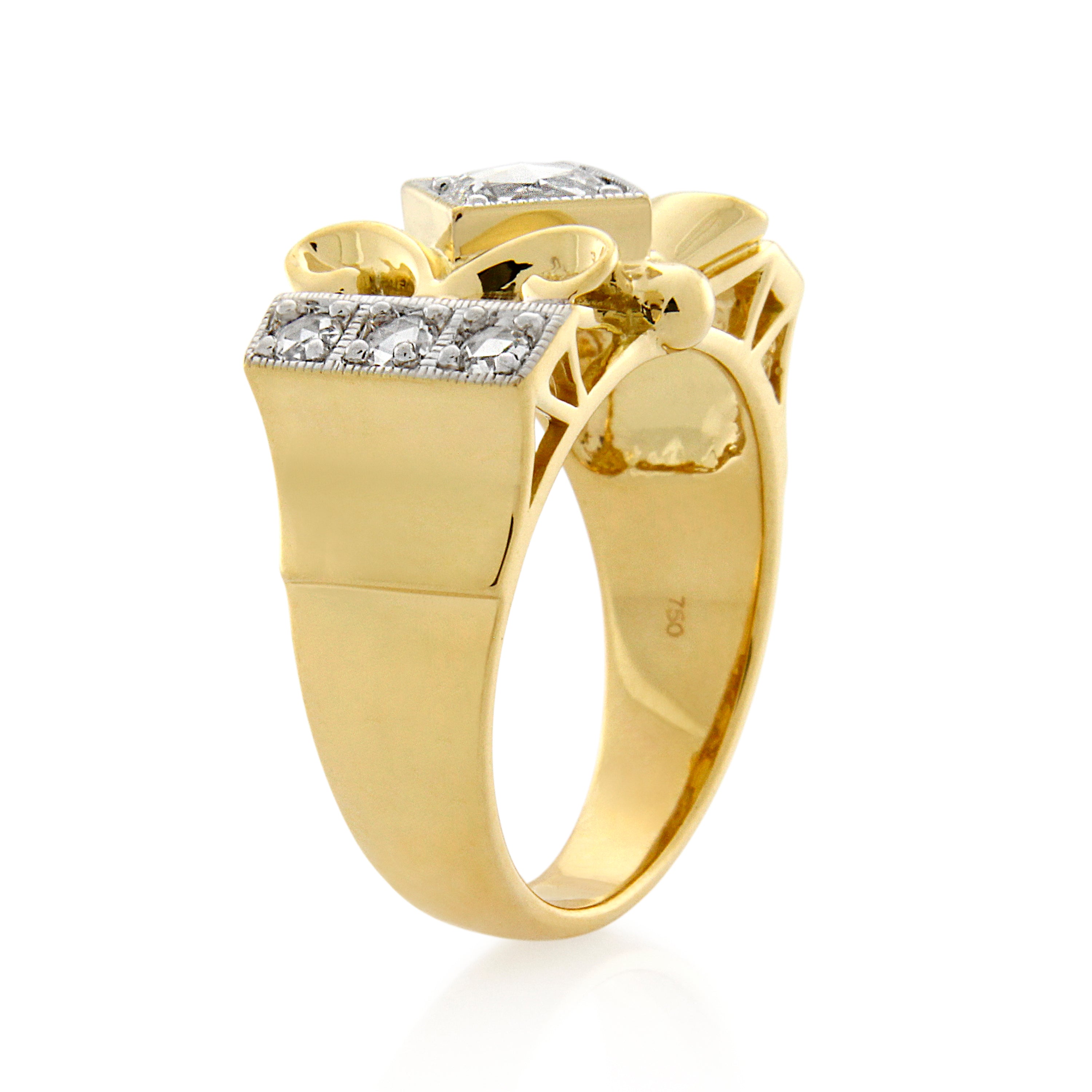 18ct Yellow Gold Diamond Statement Ring  .62ct TW