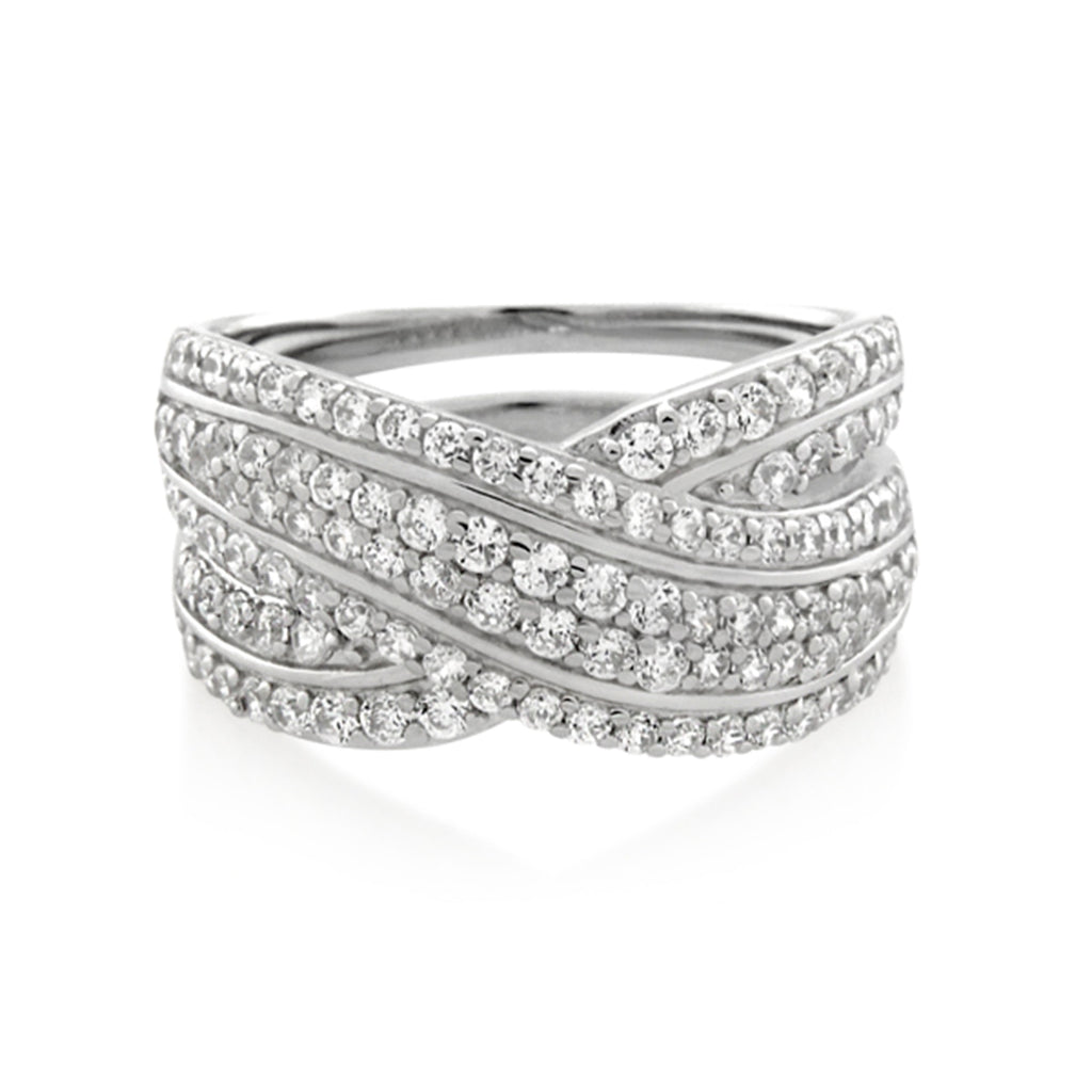 Sterling Silver & White CZ Dress Ring