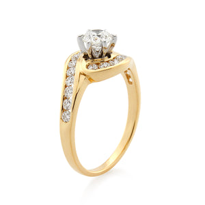 18ct Yellow & White Gold Diamond Ring 1.00ct TW